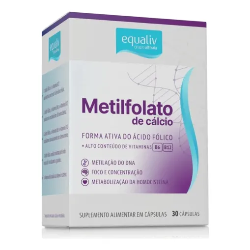 Metilfolato Ácido Fólico B6 B12 30 Cápsulas Equaliv Sabor Sem Sabor