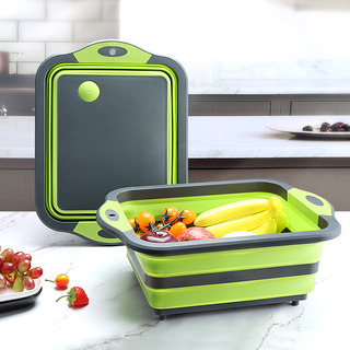 Fregadero Plegable Multifuncional Verde Para Cortar Plástico Fregadero Plegable Multifuncional Verde Para Cortar Plástico