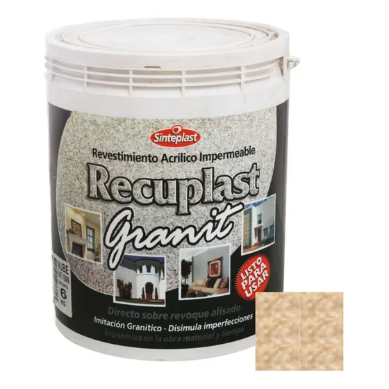 Revestimiento Acrílico Sinteplast Recuplast Granit 6 Kg Color Arena
