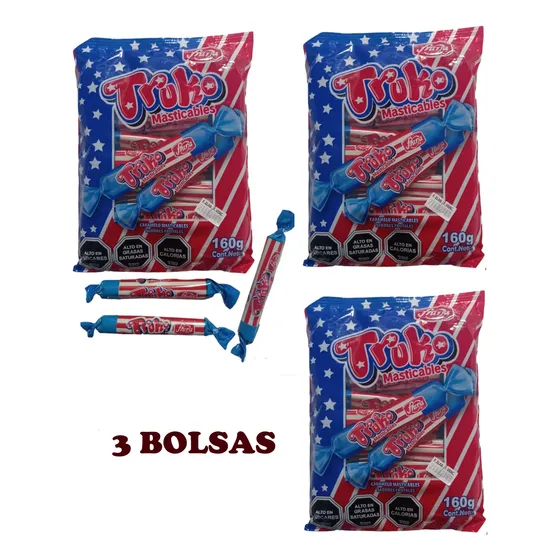 Caramelo Masticable Truko Sabor Frutales 3 Bolsas Piñata