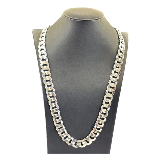 Cordão Grumet 1x1 Masculina Prata 925 Fecho Gaveta 15mm 70cm Cor Prateado