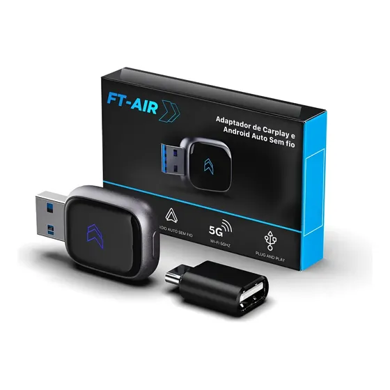Faaftech Adaptador Ft-air Carplay Android Auto Sem Fio