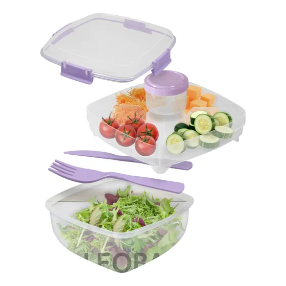 Envase Vianda Porta Comida Con Cubiertos 18x18x9cm 2,92 Lts