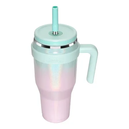Copo Inox 1,18l Grande Com Tampa, Canudo E Alça