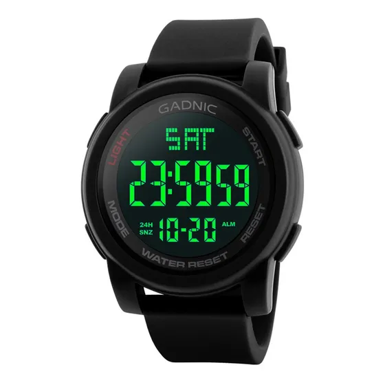 Reloj Digial Deportivo Gadnic Sumergible 50mts Alta Calidad Color De La Malla Negro