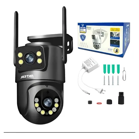 Câmera De Segurança Ip Jortan Jt-8695 Wi-fi Lente Dupla 355° Full Hd Preto
