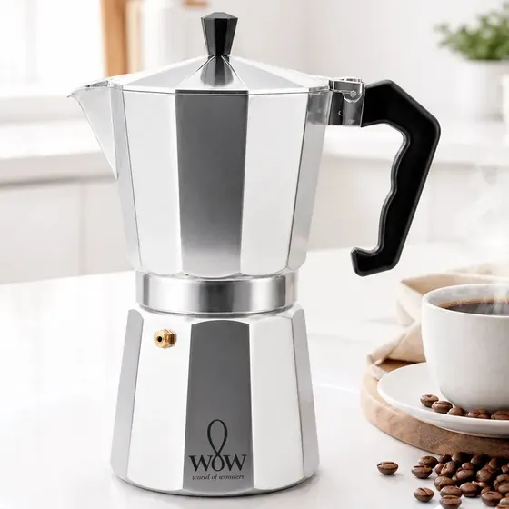Cafeteira Italiana Premium 6 Xícaras De Alumínio Wow World Of Wonders