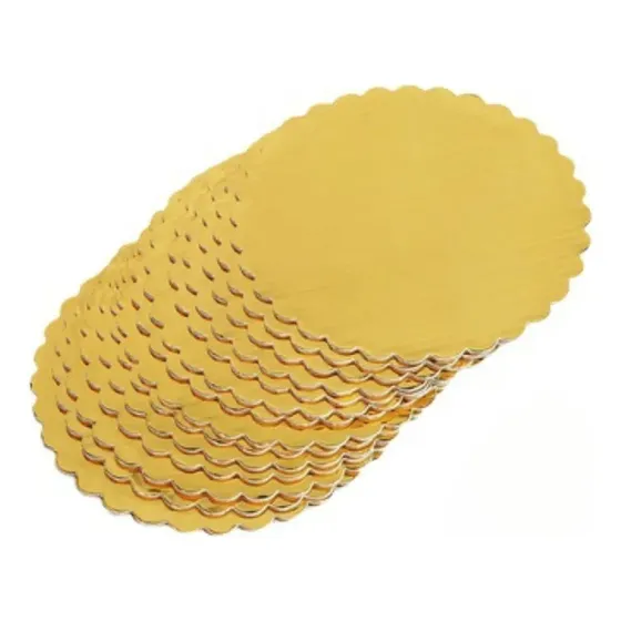 10 Un. Base Redonda De Papel Cartão Dourado 6 Polegadas Dourado Bola