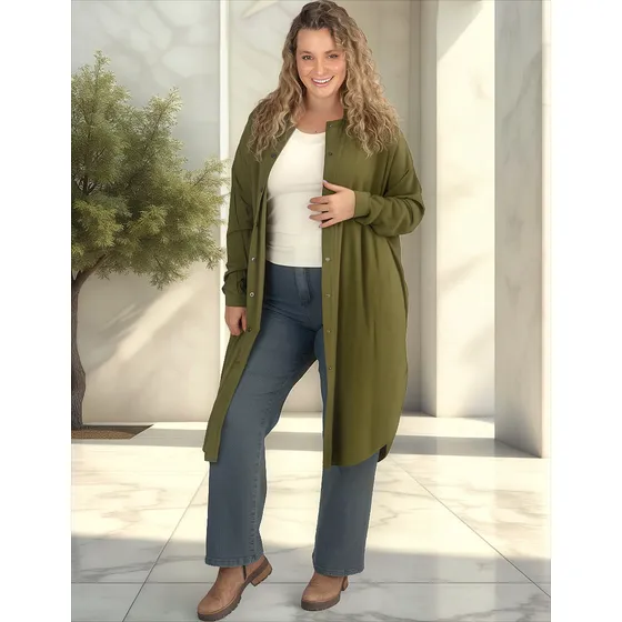 Vestido Camisero Largo De Mujer Onara Spolverino Lola Grande