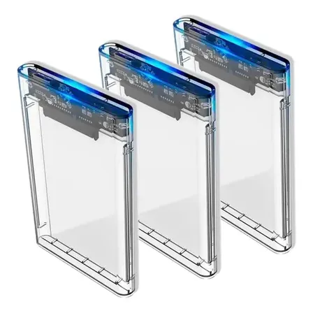 Kit 3 Gavetas Exbom USB 3.0 para HD 2.5 SATA Externo Compatível SSD