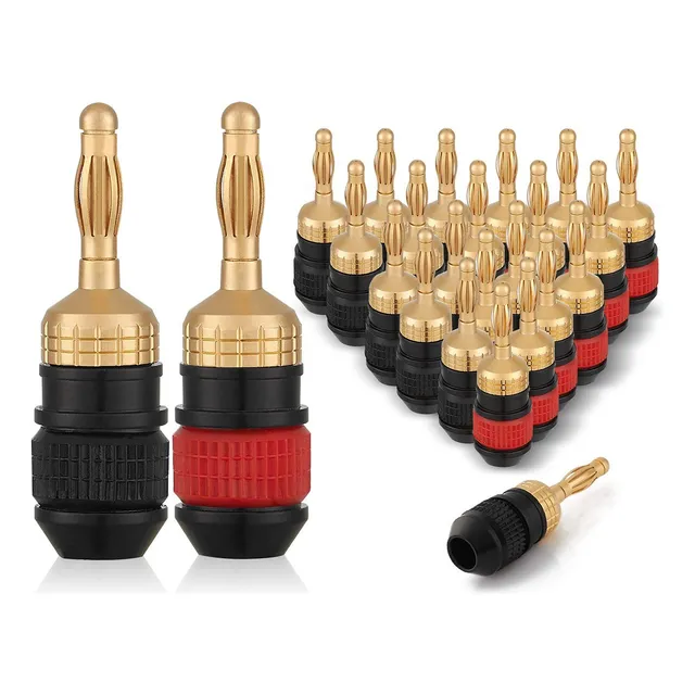 Cierres Banana Plugs 12 Pares,conectores De Altavoz Chapados