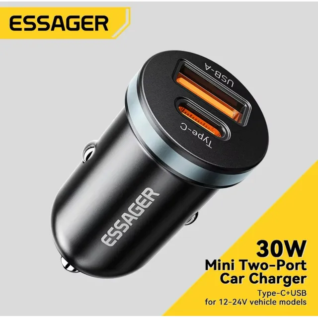 Cargador Usb Tipo C Para Coche De Carga Rápida De 30w