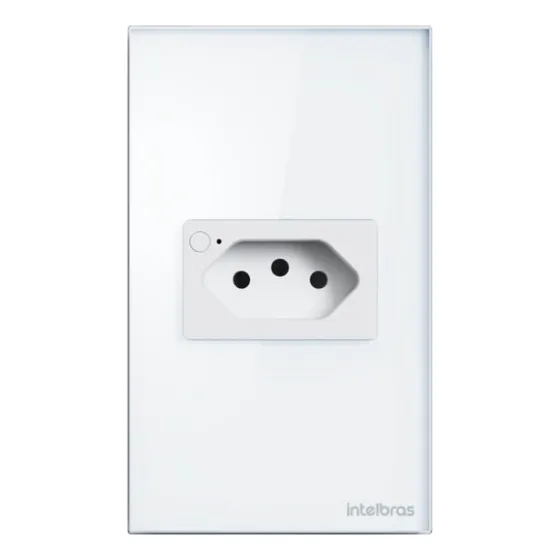 Tomada 10a Wifi Izy Smart Intelbras C/ Medidor Consumo Alexa Cor Branco