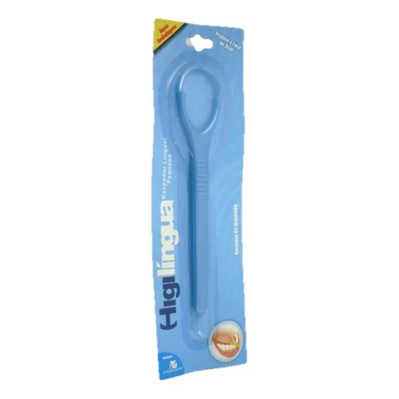 Higienizador Limpador Lingua Adulto Ou Crianças 2 Unidades Cor Branco Azul Infantil