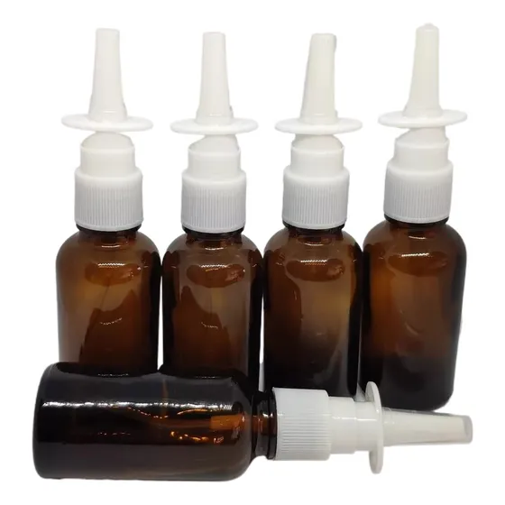 Frasco Spray Nasal Vidrio Ámbar 30 Ml ( 10 Piezas)
