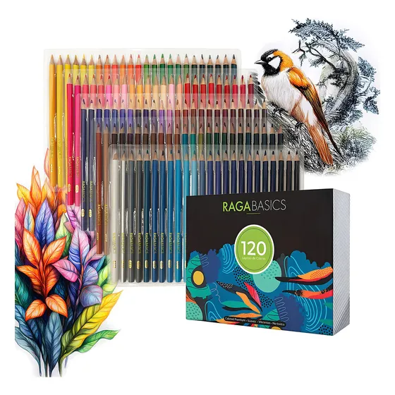 Juego De Lapices Para Dibujar Pintar De Colores Vibrantes 120 Pz