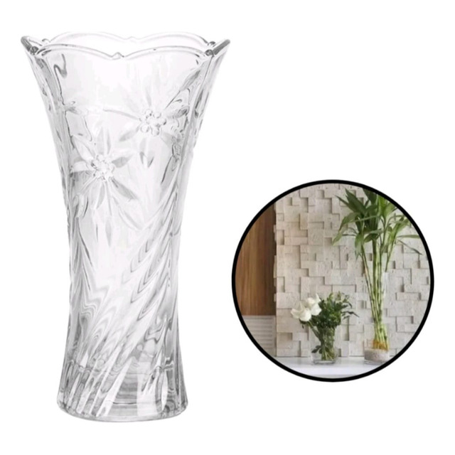 Vaso Vidro Planta 23cm Flores Decoração Sala Mesa Festas Vaso Vidro Planta 23cm Flores Decoração Sala Mesa Festas