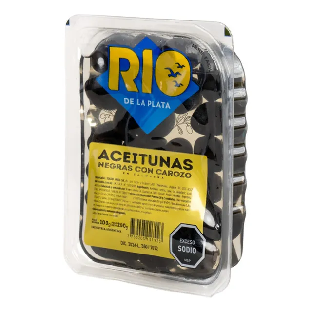 Aceitunas Negras C/carozo Río De La Plata 200 Grs