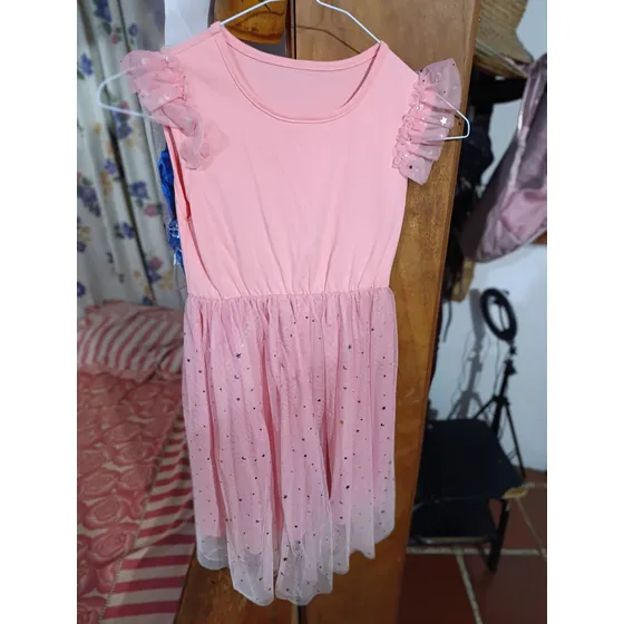 Vestido De Niña, Rosado, Marca Shein. Cómo Nuevo