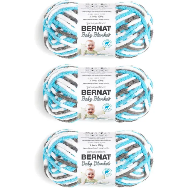 Manta Bernat Para Bebé Sail Away Yarn, Paquete De 3 Unidades