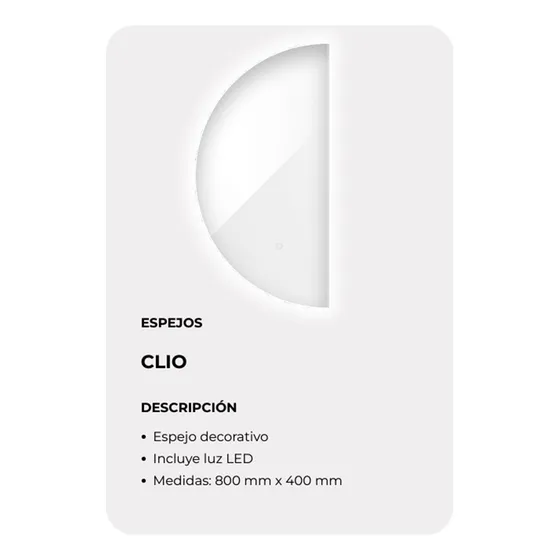 Espejo Para Baño Con Luz Media Luna