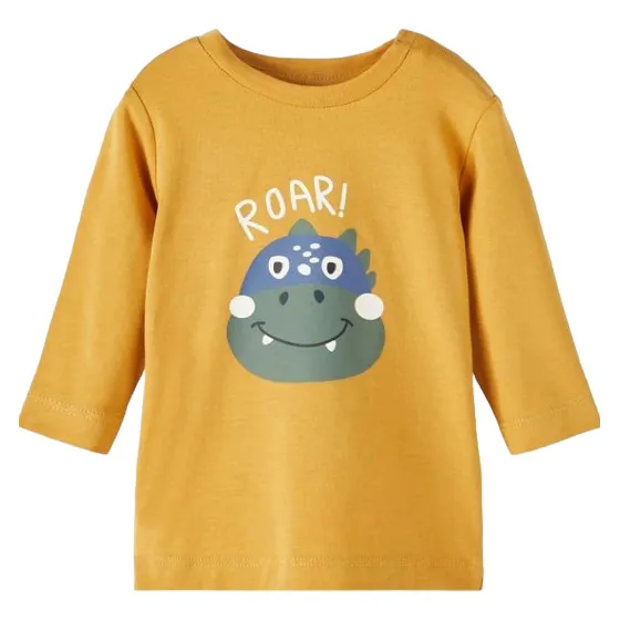 Remera A&v Manga Larga Bebé Algodón Estampa Localizada Ámbar