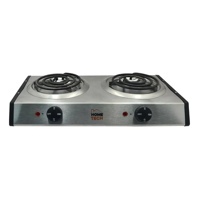 Cocina Eléctrica 2 H Acero Inoxidable 2000w Home Tech
