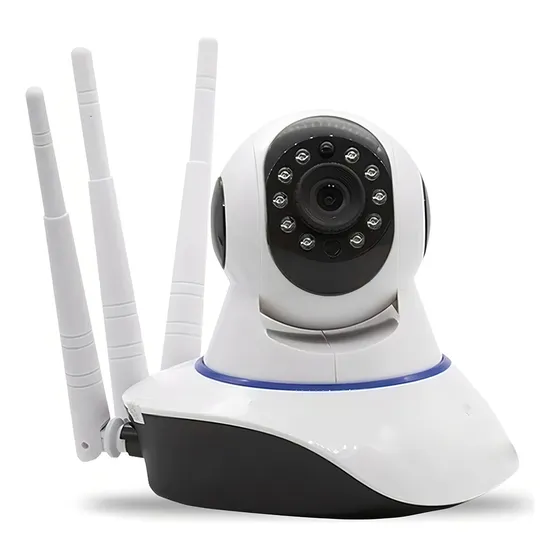Camera Ip Wifi 3 Antenas Robo Hd Audio Yoosee Função Siga-me Cor Branco
