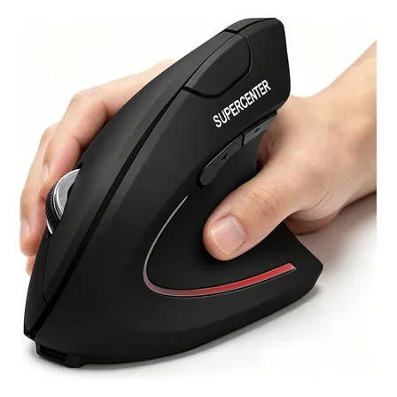 Ratón Vertical Inalámbrico2.4g Ergonómico Supercenter Usb Negro
