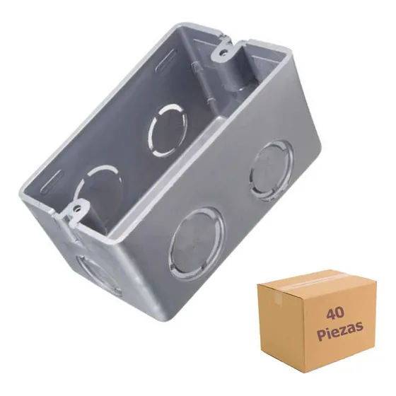 40 Caja Empotrar Plastica 3 Modulos Chalupa 2x4 Color Gris