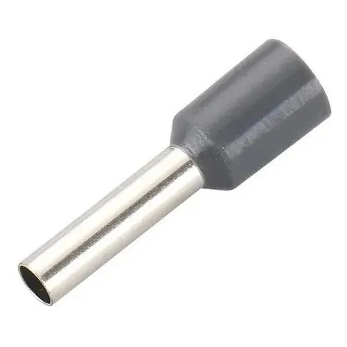 Terminal Tubular Ilhos Pino 4mm Cinza - 100 Peças