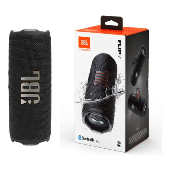 Caixa De Som Portátil Jbl Flip 7 Bluetooth Original - Preta