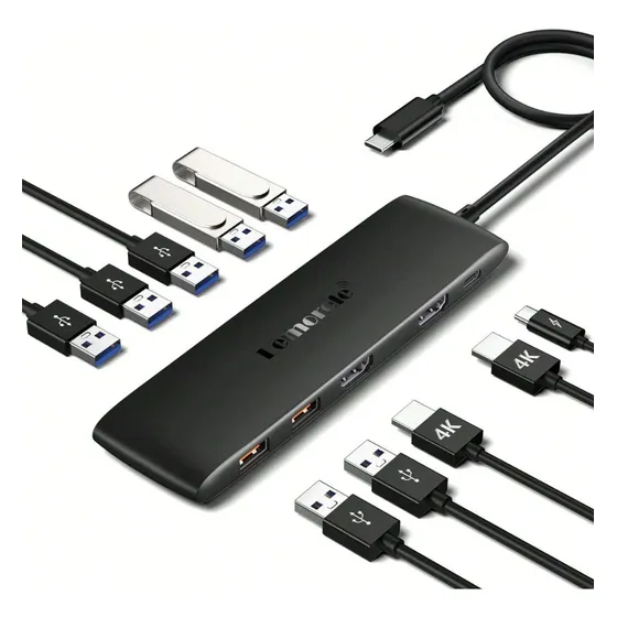 Hub Usb Tipo C 12 In 1 (24ln-4) Negro