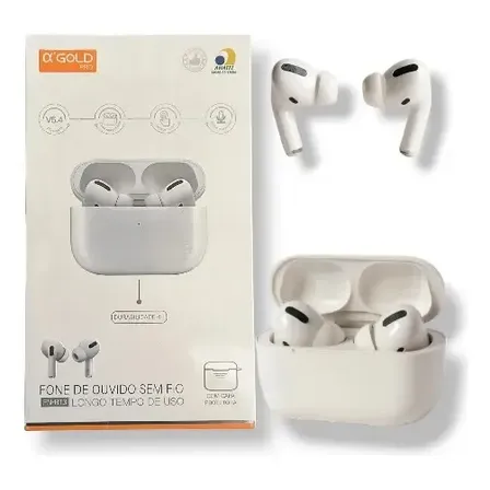 Fone de Ouvido TWS B Basto Bluetooth 5.3 Branco In-ear com Cancelamento de Ruído para Esporte