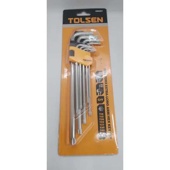 Juego De 9 Llaves Torx Largas Marca Tolsen
