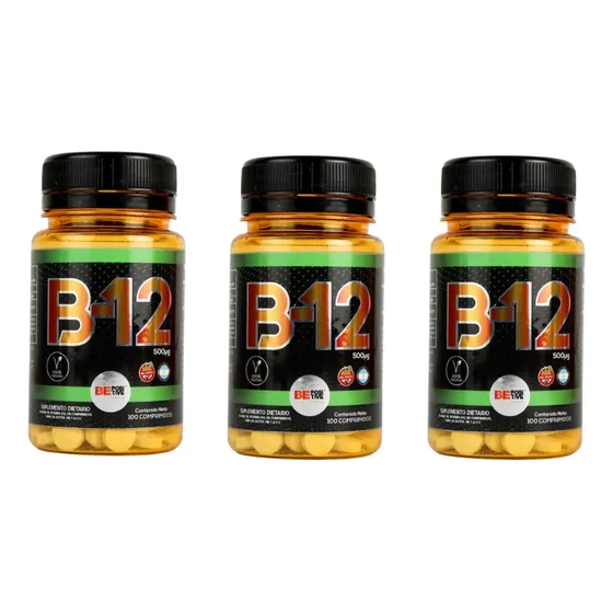 Vitamina B 12 100 Tabletas 500 Mcg Apto Vegano X 3 Uni