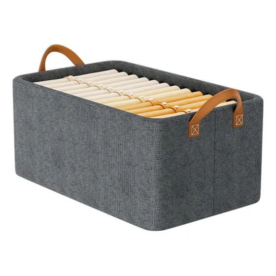 Organizador Ropa Caja Almacenamiento Armario 25 Litros Gris