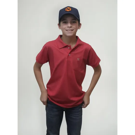 Camiseta Polo Infantil Vermelho Ferrari Keep Roping