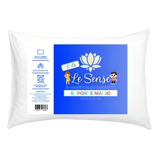 Travesseiro Antialérgico Le Sense Kids Capa 100% Algodão Cor Branco Travesseiro Antialérgico Le Sense Kids Capa 100% Algodão Cor Branco