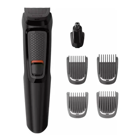 Multigroom Philips Mg3711/15 Serie 3000 Barba Nariz Oidos Color Negro