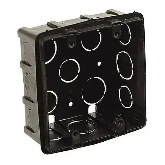 Kit 10 Caixa Luz Embutir Parede Preta 4x4 Tomada Interruptor