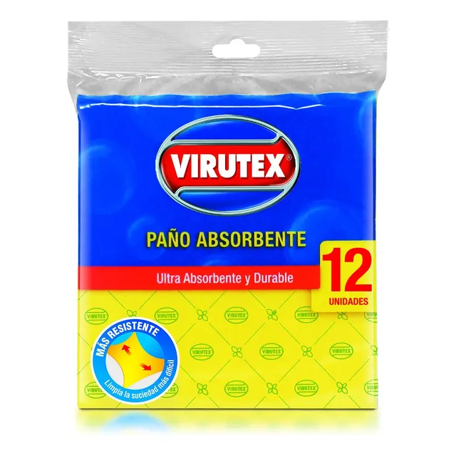 Paño Multiuso (amarillo) Virutex X 1 Pack X 12 Und