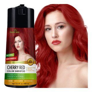Shampoo Con Tinte Natural Herbishh - Color Rojo Cerez Shampoo Con Tinte Natural Herbishh - Color Rojo Cerez