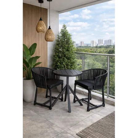 Jogo De Mesa C/ 2 Cadeiras Alumínio Área Externa Sacada