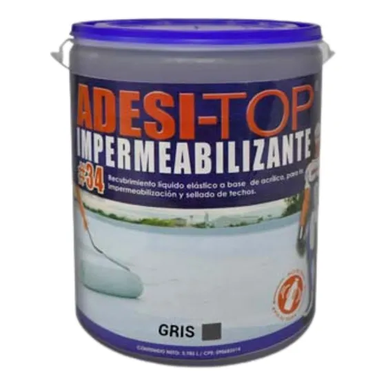 Adesi Top 34 Impermeabilizante Gris Galón Equivale Sikafill