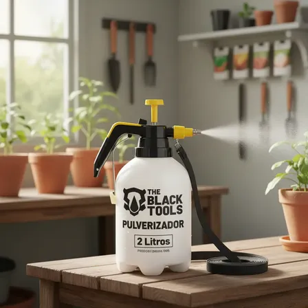 Pulverizador Portátil Borrifador Manual Alta Pressão 2 Litro Branco