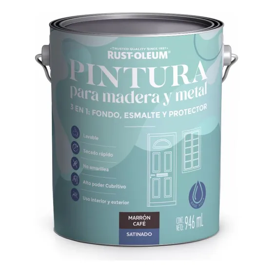 Pintura Para Madera Y Metal Al Agua Rust-oleum Brochable 946