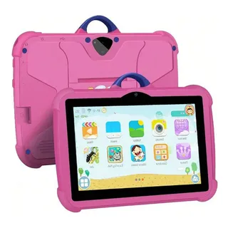 Tableta Infantil 7 Pulgadas Android 13 Con Control Parental Rosa Oscuro