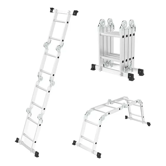 Escalera Multiuso Aluminio 2,4 Mts Plegable Resistente 3 en 1