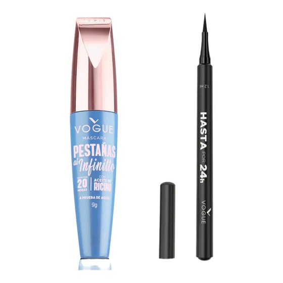 Pack Vogue Máscara Pest Infinitto + Plumon Resist Negro Negro